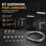 Kit de Suspension Réglable pour Éclairage LED Hexagonal – Plafond & Garage