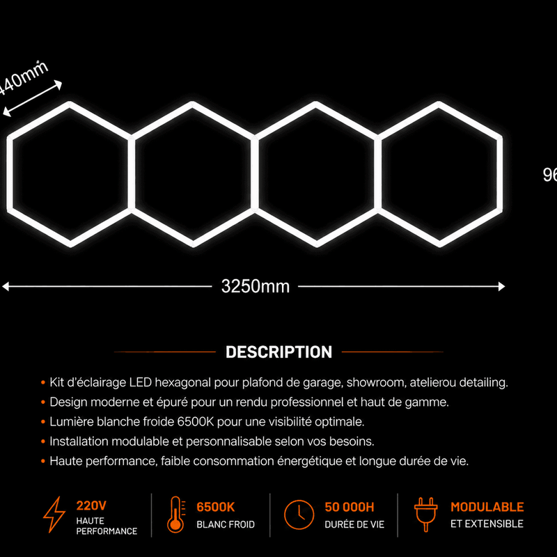 MINI Lumière Hexagonale LED